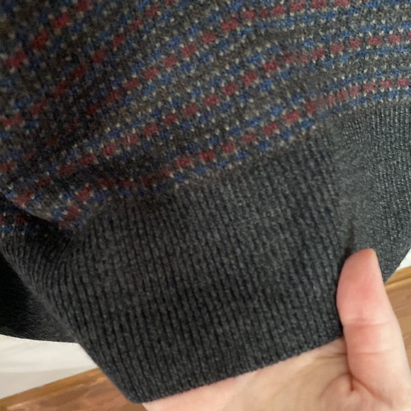 Dockers extra soft gunmetal multi patterned sweater grandpa vest size L - Picture 6 of 9